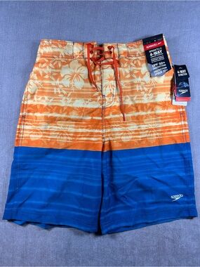 Speedo Eco 4 Way Comfort Stretch UPF 50+ Protection Hawaiian Swim Trunks Small